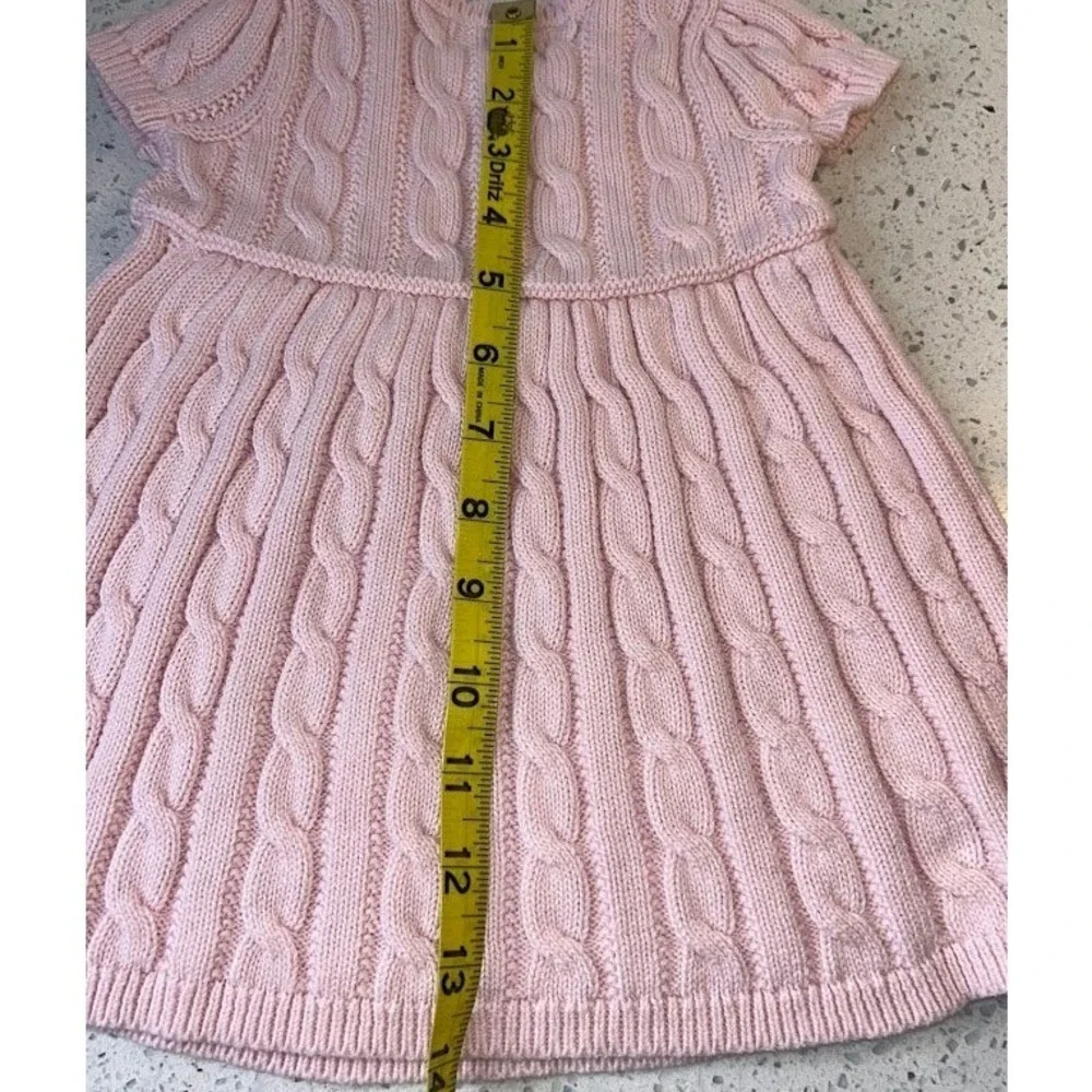 Ralph Lauren Baby‎ Girls Pink Cable Knit Sweater Dress Short Sleeve 6M Pony Logo